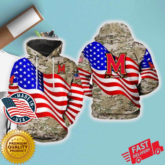 Maryland Terrapins Ncaa Us Flag Camo Veteran 3D Printed Sweaters